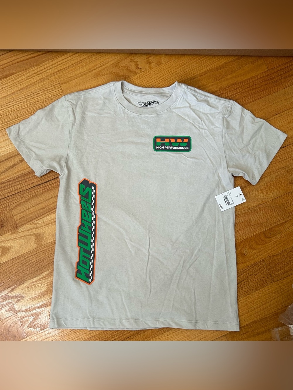 Hot Wheels Shirt Boys Youth Large Car Graphic Tee NWT Tan